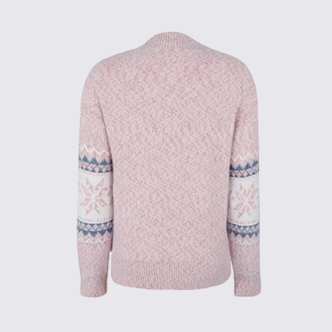 Women's Jumper with Stand-Up Collar – Norwegian Jumper – Pattern Stripes
