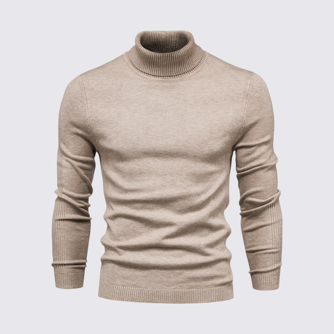 Men's Roll Neck Jumper - Classic Jumper - Ribbed Cuffs