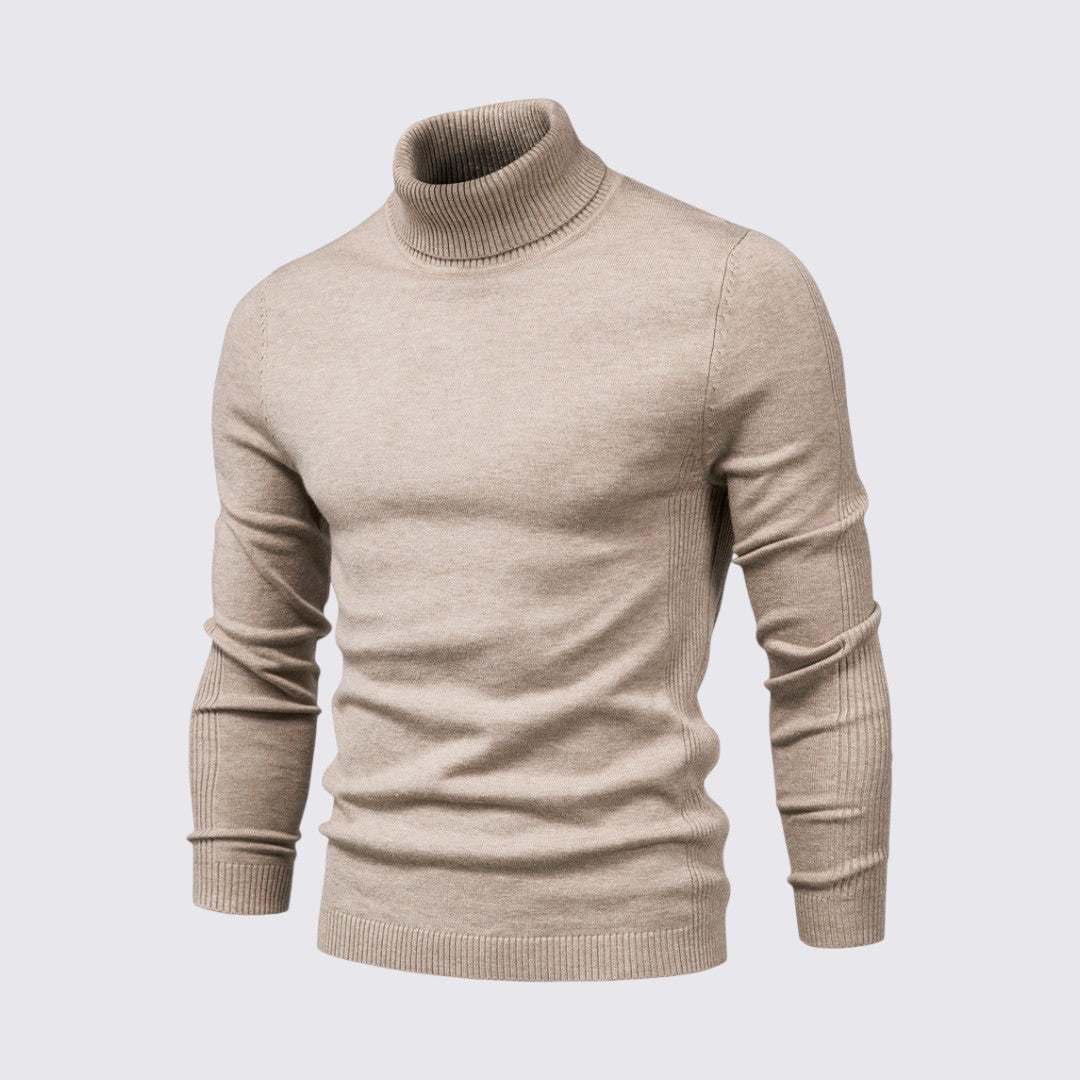 Men's Roll Neck Jumper - Classic Jumper - Ribbed Cuffs